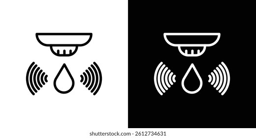 Water sensor icon set. Black illustration isolated for graphic and web design
