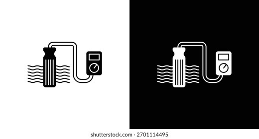 Vector de silueta de icono de sensor de agua en colores negros. estilo de diseño de logotipo de símbolo plano
