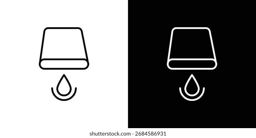 Símbolo de línea delgada del icono del sensor de agua sobre fondo blanco. Ilustración vectorial de trazo editable