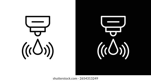 Iconos del sensor de agua en estilo de línea. Trazos editables en blanco y negro