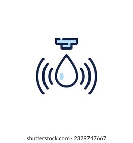 Water sensor vector icon. Water flow drop control sensor logo design isolated illustration