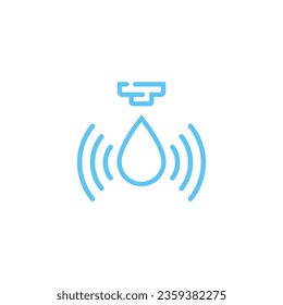 Water sensor vector icon. Water flow drop control sensor logo design isolated illustration