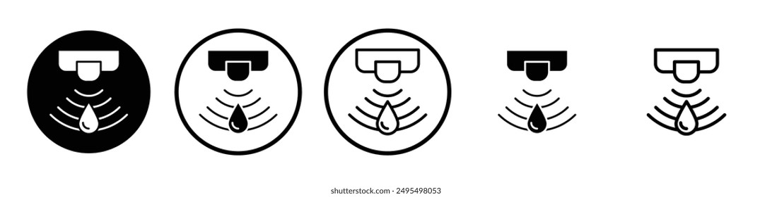 Wassersensor, Vektorsymbol in schwarz-weißer Farbe.