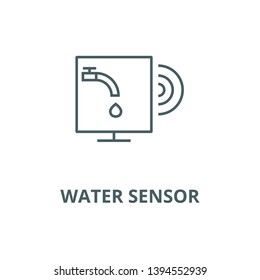 Water sensor vector line icon, linear concept, outline sign, symbol