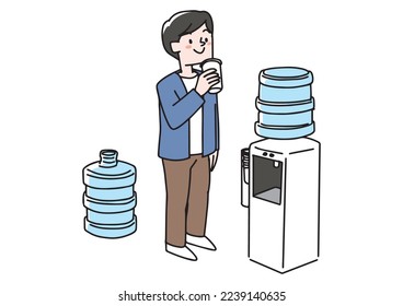 Water server that changes the tank