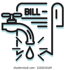Water Service Bill - Icon as EPS 10 File
