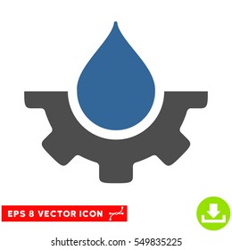 Water Service EPS vector icon. Illustration style is flat iconic bicolor cobalt and gray symbol on white background.
