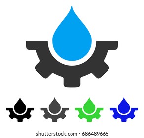 Water Service flat vector illustration. Colored water service gray, black, blue, green pictogram versions. Flat icon style for web design.