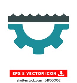 Water Service Gear EPS vector icon. Illustration style is flat iconic bicolor soft blue symbol on white background.