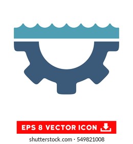 Water Service Gear EPS vector pictogram. Illustration style is flat iconic bicolor cyan and blue symbol on white background.
