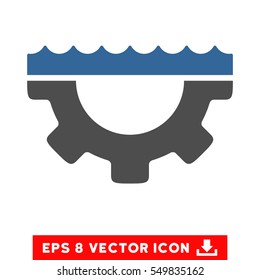 Water Service Gear EPS vector icon. Illustration style is flat iconic bicolor cobalt and gray symbol on white background.