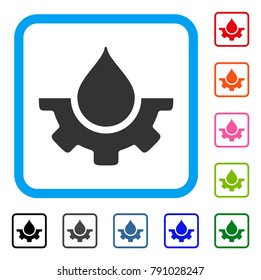 Water Service icon. Flat gray pictogram symbol in a light blue rounded frame. Black, gray, green, blue, red, orange color additional versions of Water Service vector. Designed for web and software UI.