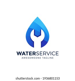 water service logo design vector illustration