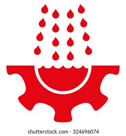 Water Service vector icon. Style is flat symbol, red color, rounded angles, white background.