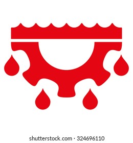 Water Service vector icon. Style is flat symbol, red color, rounded angles, white background.