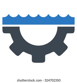 Water Service vector icon. Style is bicolor flat symbol, smooth blue colors, rounded angles, white background.