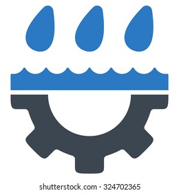 Water Service vector icon. Style is bicolor flat symbol, smooth blue colors, rounded angles, white background.