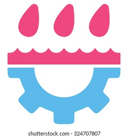 Water Service vector icon. Style is bicolor flat symbol, pink and blue colors, rounded angles, white background.