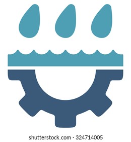 Water Service vector icon. Style is bicolor flat symbol, cyan and blue colors, rounded angles, white background.