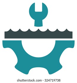 Water Service vector icon. Style is bicolor flat symbol, soft blue colors, rounded angles, white background.