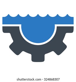 Water Service vector icon. Style is bicolor flat symbol, smooth blue colors, rounded angles, white background.
