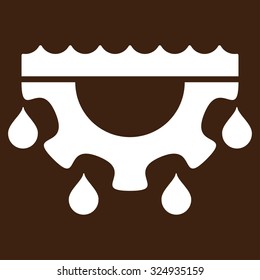 Water Service vector icon. Style is flat symbol, white color, rounded angles, brown background.