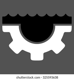 Water Service vector icon. Style is bicolor flat symbol, black and white colors, rounded angles, gray background.