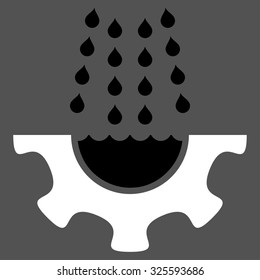 Water Service vector icon. Style is bicolor flat symbol, black and white colors, rounded angles, gray background.