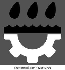 Water Service vector icon. Style is bicolor flat symbol, black and white colors, rounded angles, gray background.