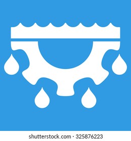 Water Service vector icon. Style is flat symbol, white color, rounded angles, blue background.