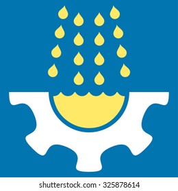 Water Service vector icon. Style is bicolor flat symbol, yellow and white colors, rounded angles, blue background.