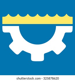Water Service vector icon. Style is bicolor flat symbol, yellow and white colors, rounded angles, blue background.