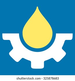 Water Service vector icon. Style is bicolor flat symbol, yellow and white colors, rounded angles, blue background.