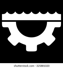 Water Service vector icon. Style is flat symbol, white color, rounded angles, black background.