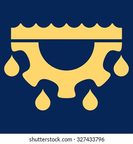 Water Service vector icon. Style is flat symbol, yellow color, rounded angles, blue background.