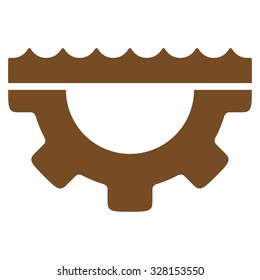 Water Service vector icon. Style is flat symbol, brown color, rounded angles, white background.