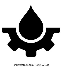 Water Service vector icon. Style is flat symbol, black color, rounded angles, white background.