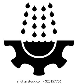 Water Service vector icon. Style is flat symbol, black color, rounded angles, white background.