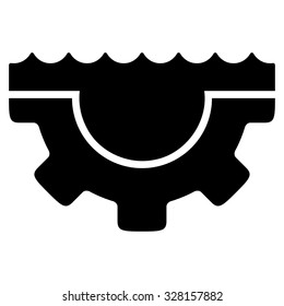 Water Service vector icon. Style is flat symbol, black color, rounded angles, white background.