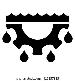 Water Service vector icon. Style is flat symbol, black color, rounded angles, white background.