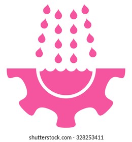 Water Service vector icon. Style is flat symbol, pink color, rounded angles, white background.