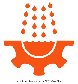 Water Service vector icon. Style is flat symbol, orange color, rounded angles, white background.