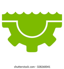 Water Service vector icon. Style is flat symbol, eco green color, rounded angles, white background.