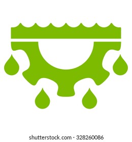 Water Service vector icon. Style is flat symbol, eco green color, rounded angles, white background.