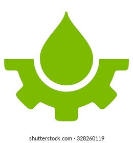 Water Service vector icon. Style is flat symbol, eco green color, rounded angles, white background.