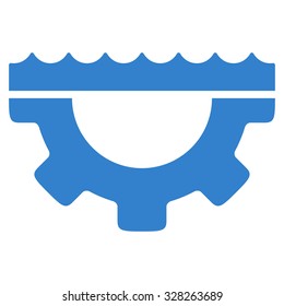 Water Service vector icon. Style is flat symbol, cobalt color, rounded angles, white background.