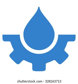 Water Service vector icon. Style is flat symbol, cobalt color, rounded angles, white background.