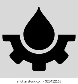 Water Service vector icon. Style is flat symbol, black color, rounded angles, light gray background.