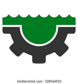 Water Service vector icon. Style is bicolor flat symbol, green and gray colors, rounded angles, white background.