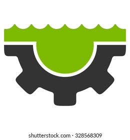 Water Service vector icon. Style is bicolor flat symbol, eco green and gray colors, rounded angles, white background.